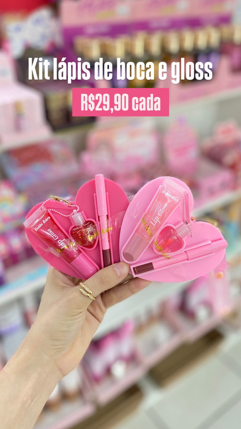 Kit lápis  de boca e gloss