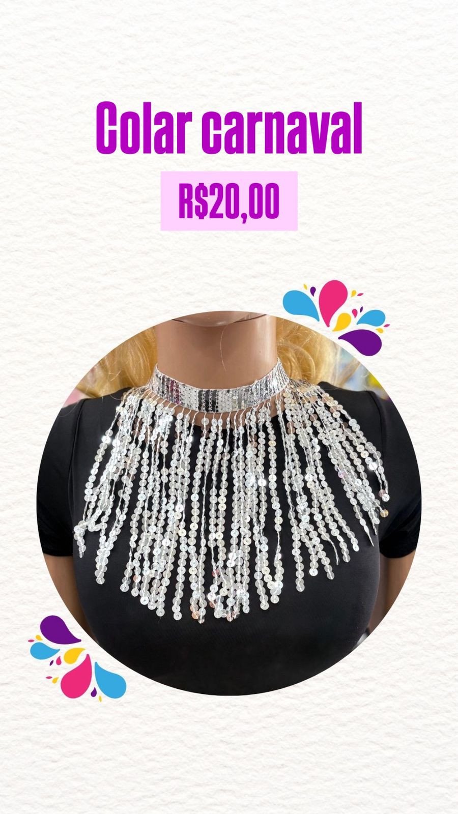 Colar carnaval prata