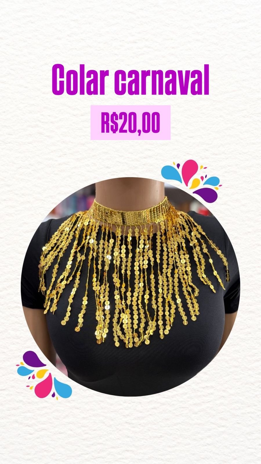 Colar Carnaval dourado