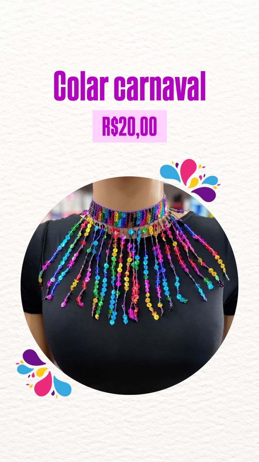 Colar carnaval colorido 