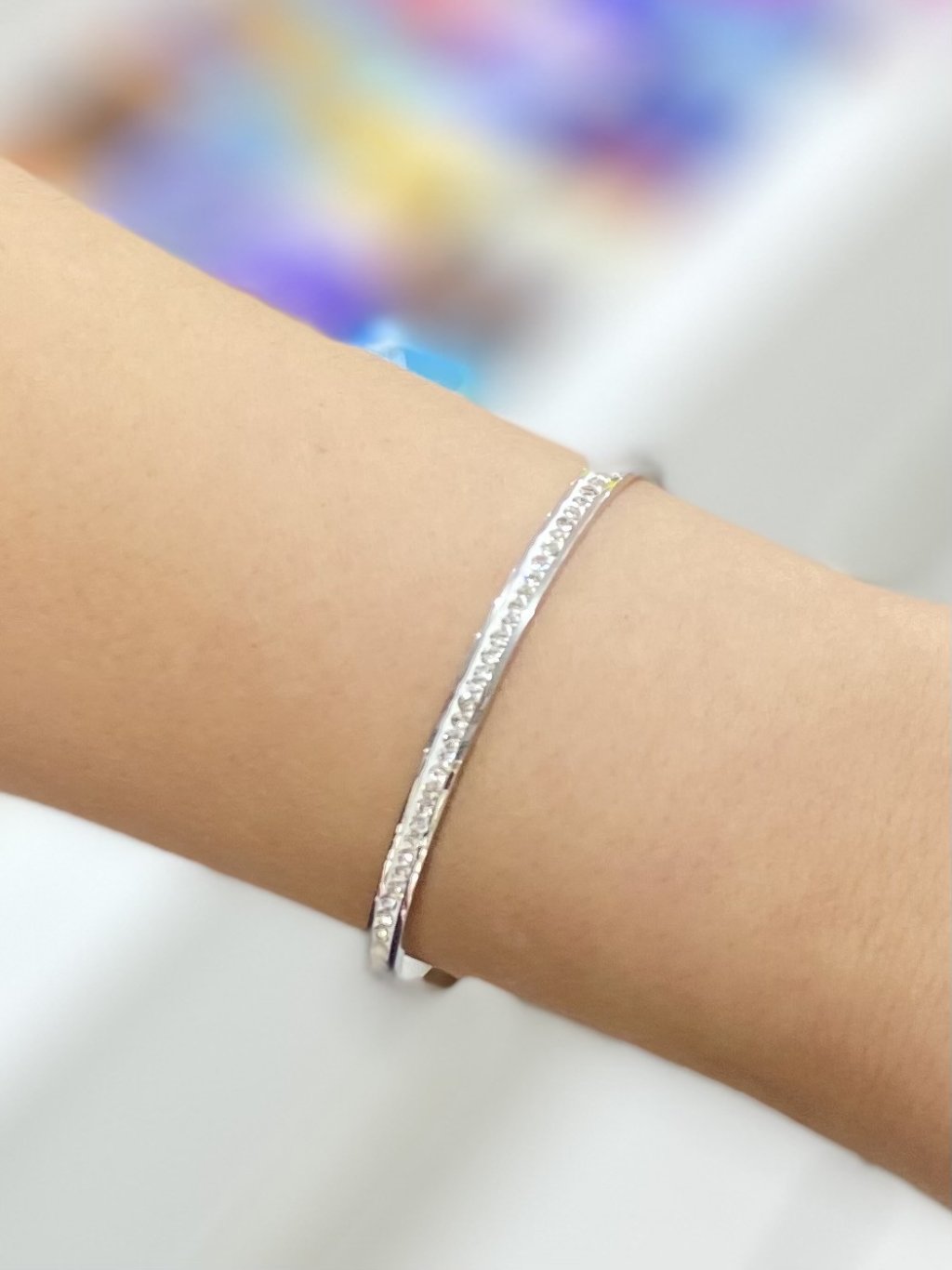 Bracelete com brilho aço inoxidável 