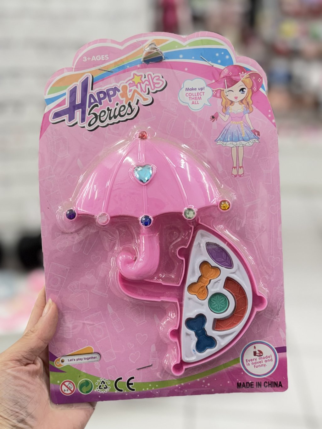 Kit maquiagem guarda chuva infantil 