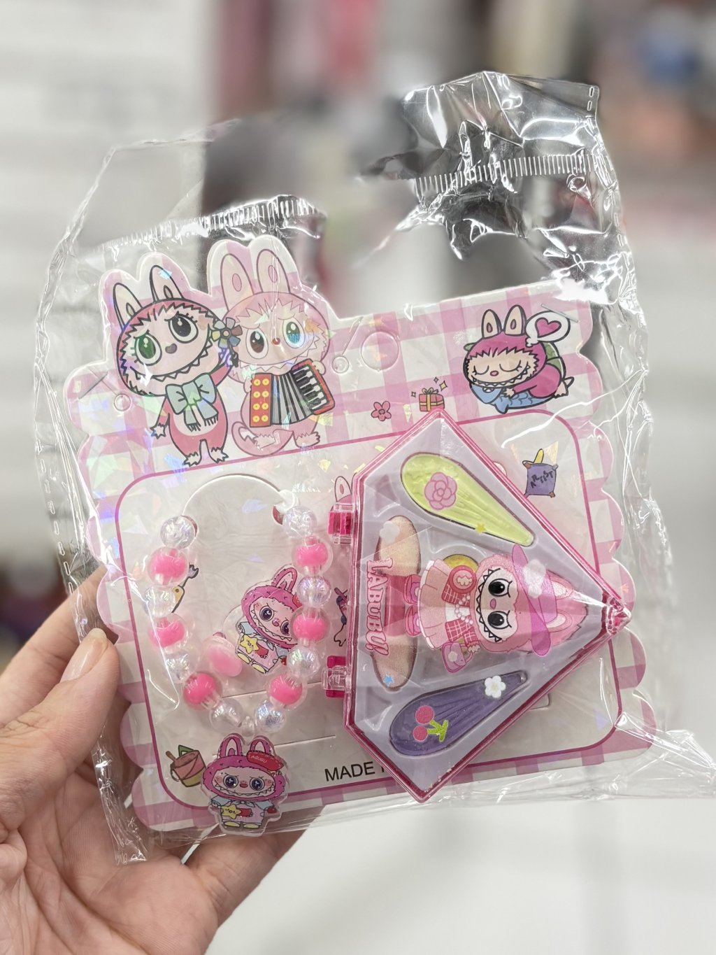 Kit maquiagem e pulseira infantil 
