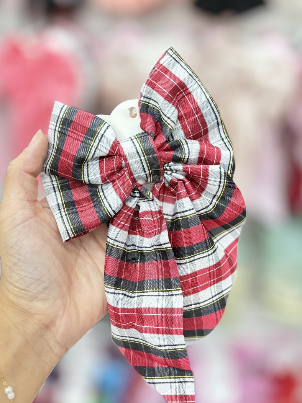 Laço de cabelo xadrez 