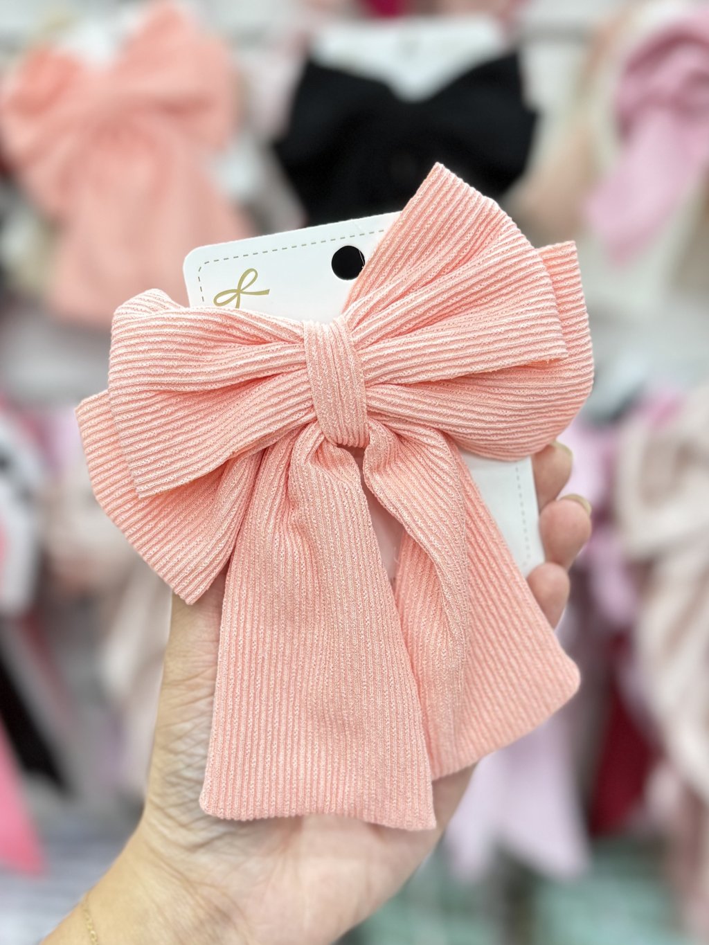 Laço simples cor salmão 