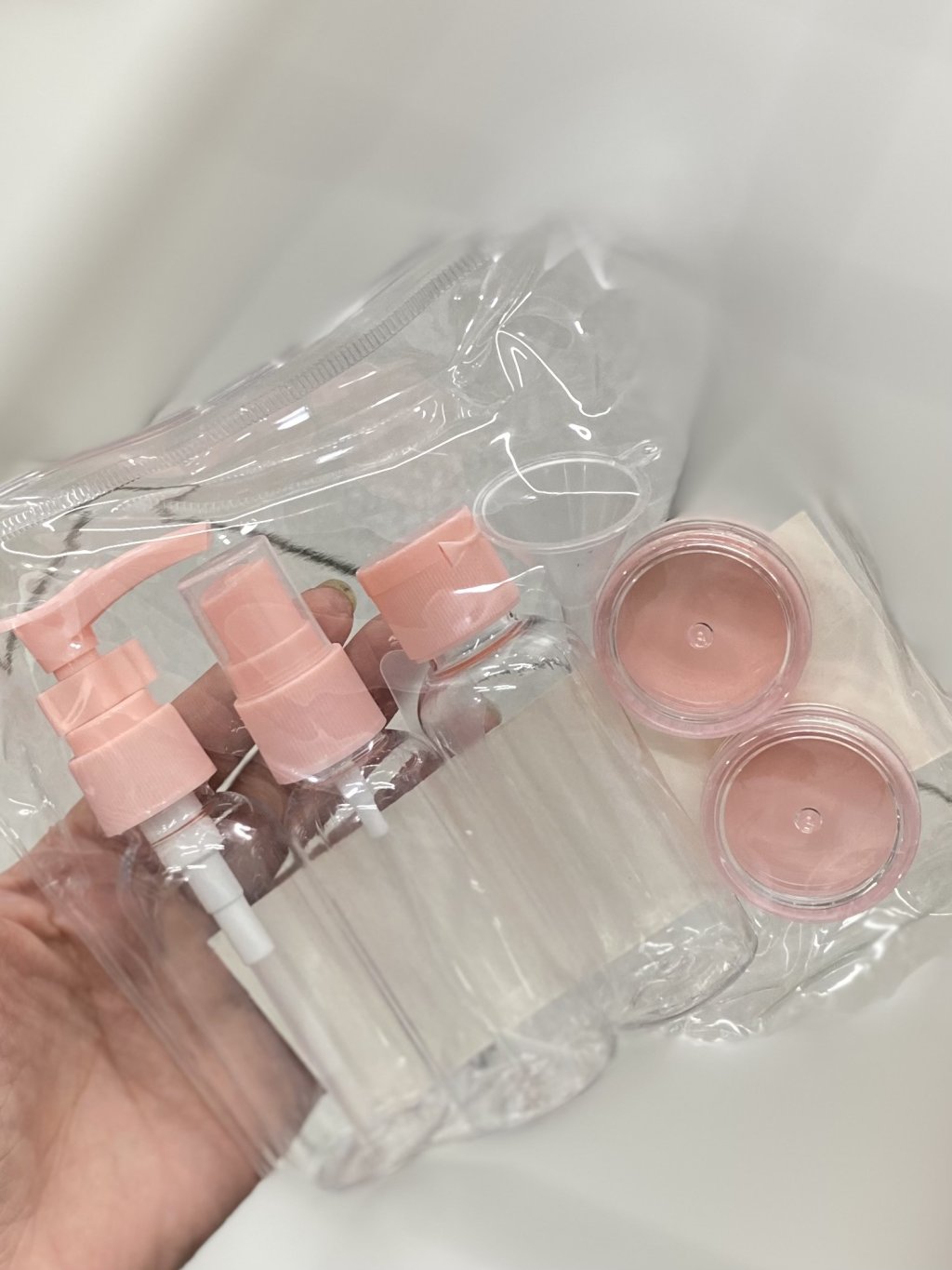 Kit viagem rosa bebe