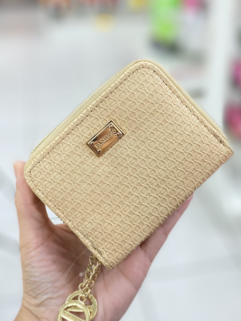Carteira femenina moda bege