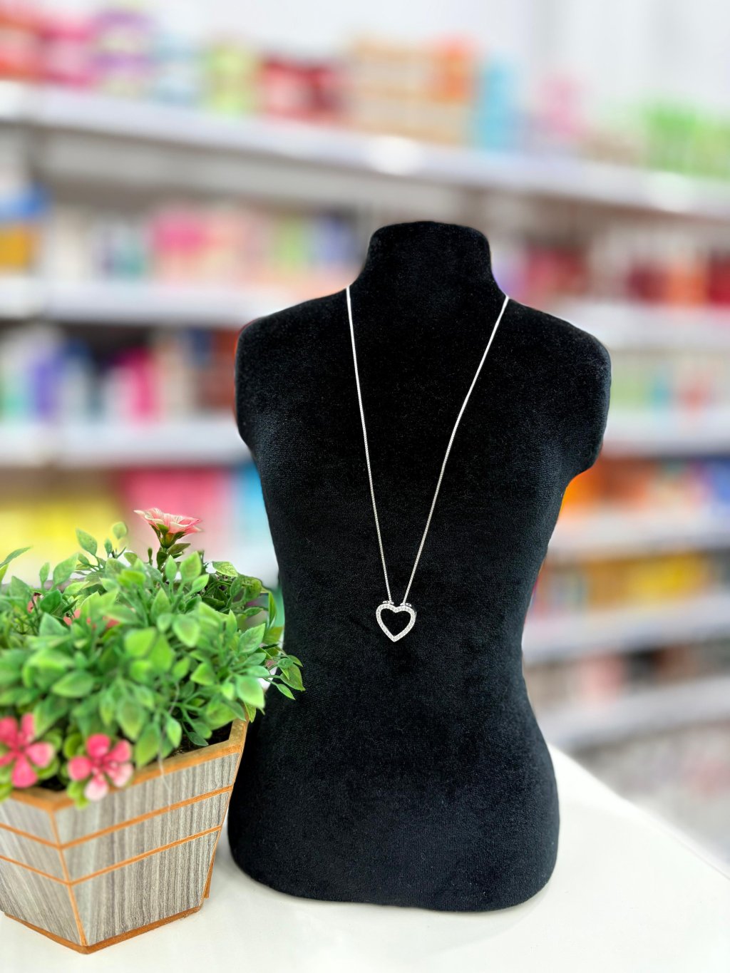 Colar coração prata