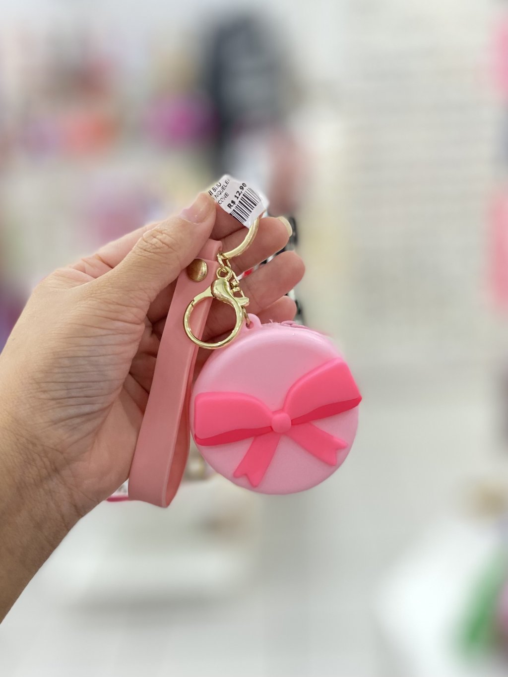 Chaveiro niqueleira rosa bebe