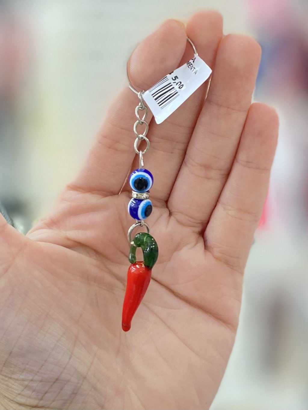 Chaveiro olho grego e pimenta 