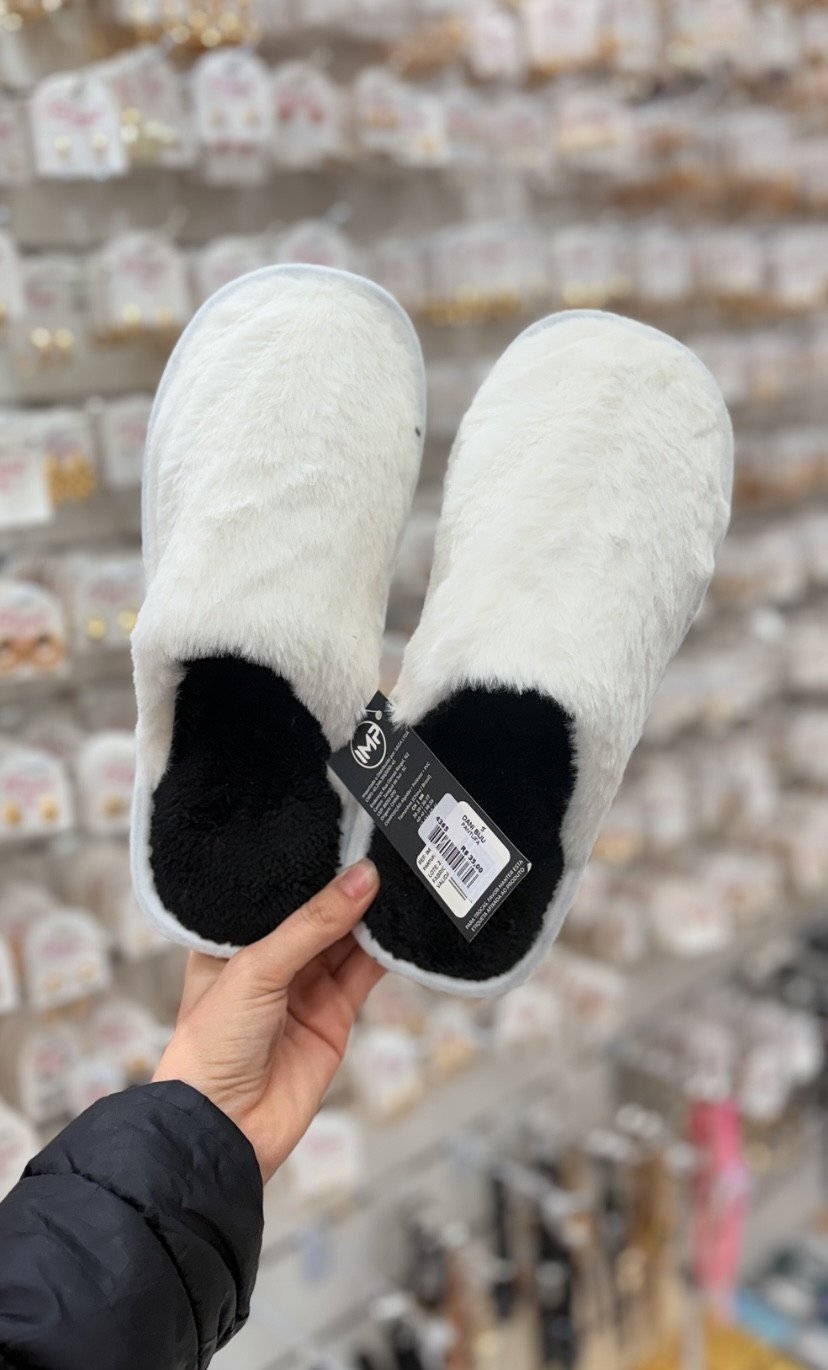 Pantufa Branca lisa adulto 