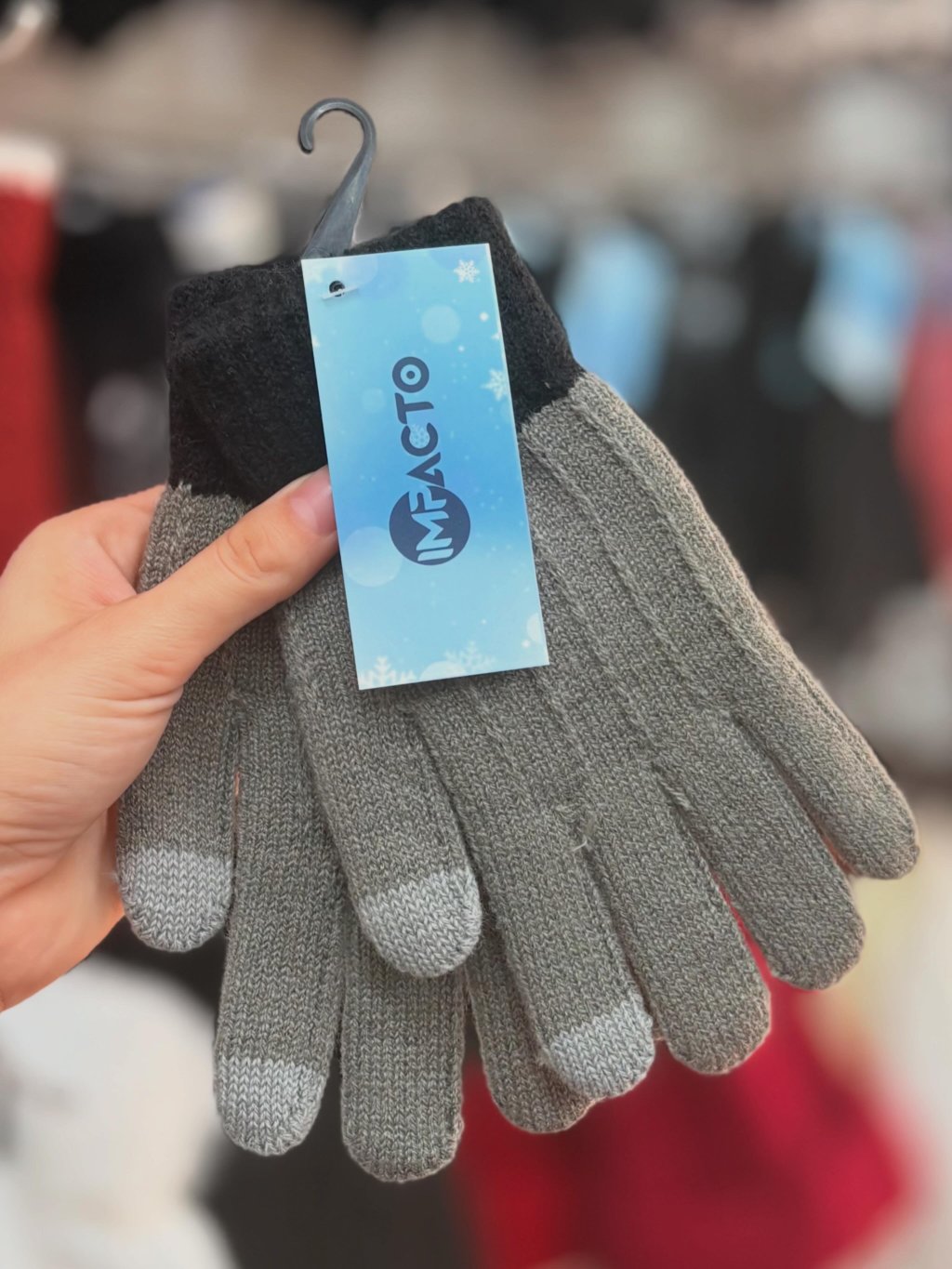 Luva cinza com preto touch adulto 