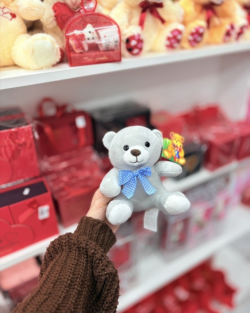 Urso 15cm cinza 
