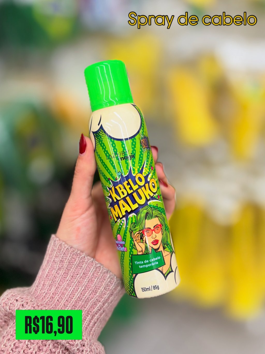 Spray de Cabelo verde