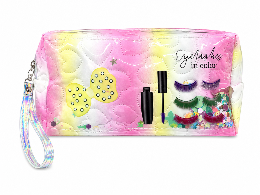 necesser rosa enfeites de maquiagem