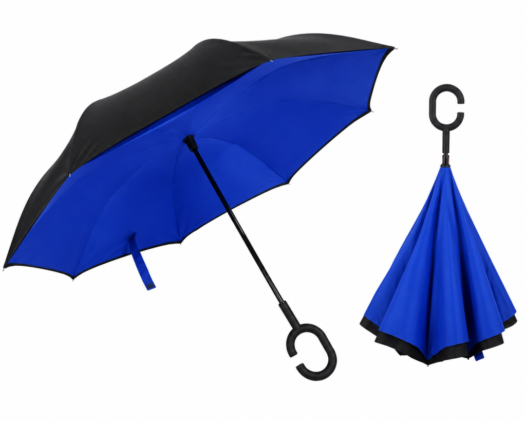 Guarda chuva invertido azul 