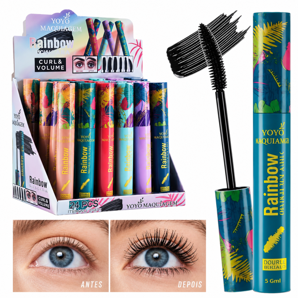 Máscara Para Cilios Rainbow Curl e Volume   