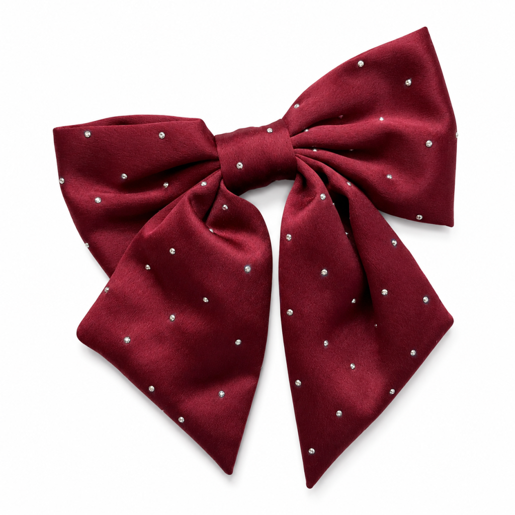 Presilha top bordo com brilho 