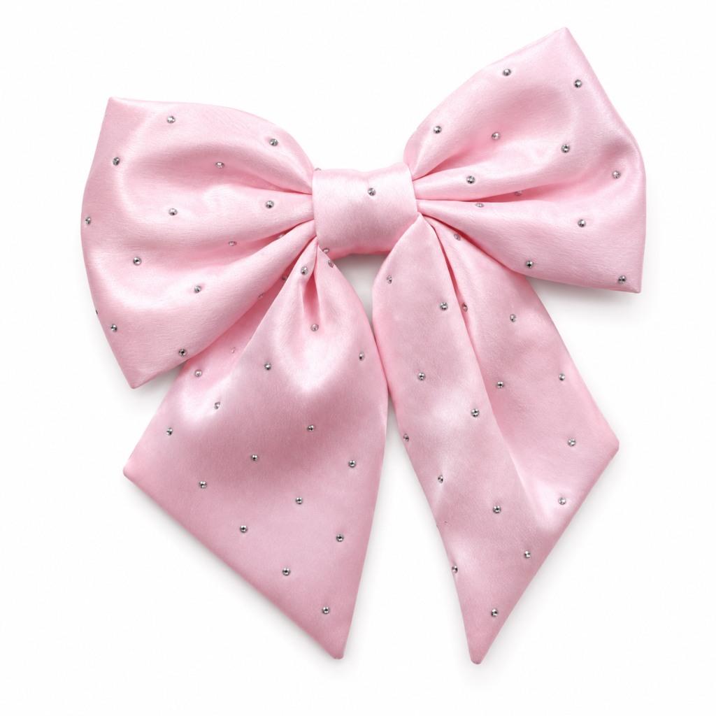 Presilha top rosa bebê com brilho 