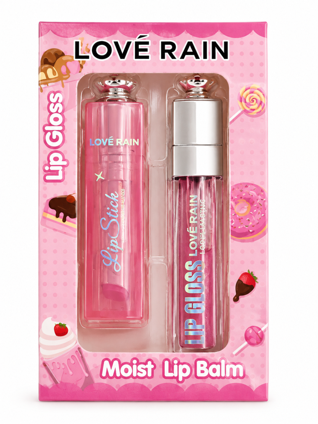 Kit Lip gloss com balm - moist Lip balm