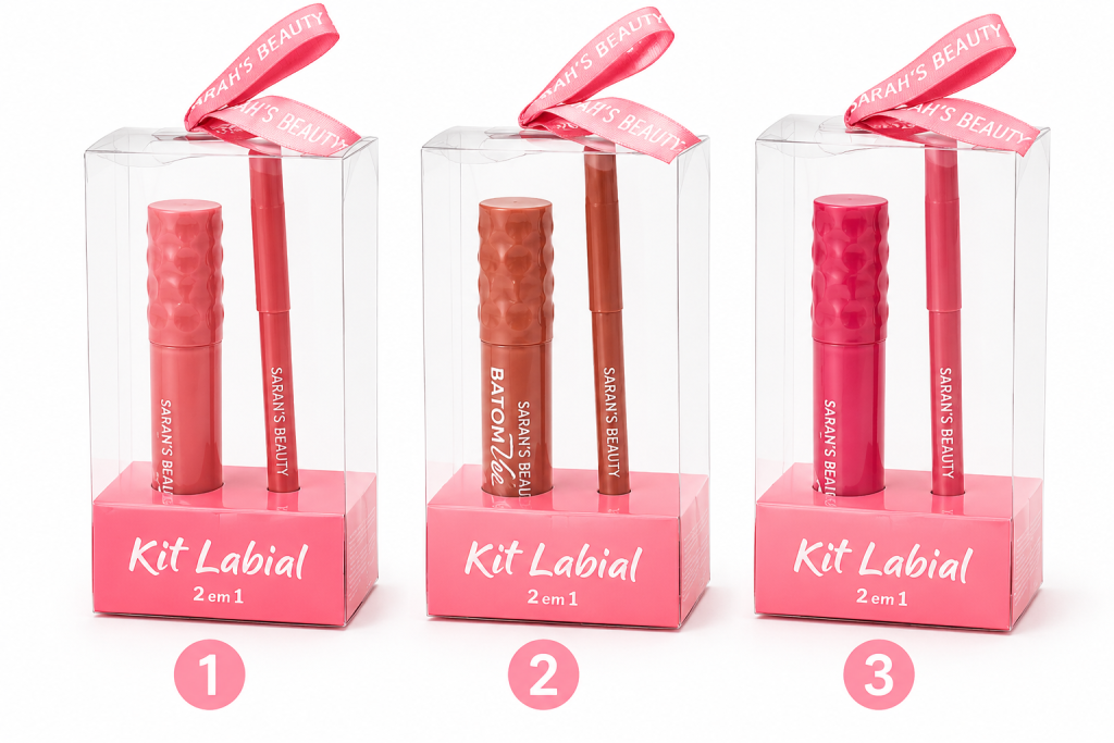 Kit labial 2 em 1 na caixinha 