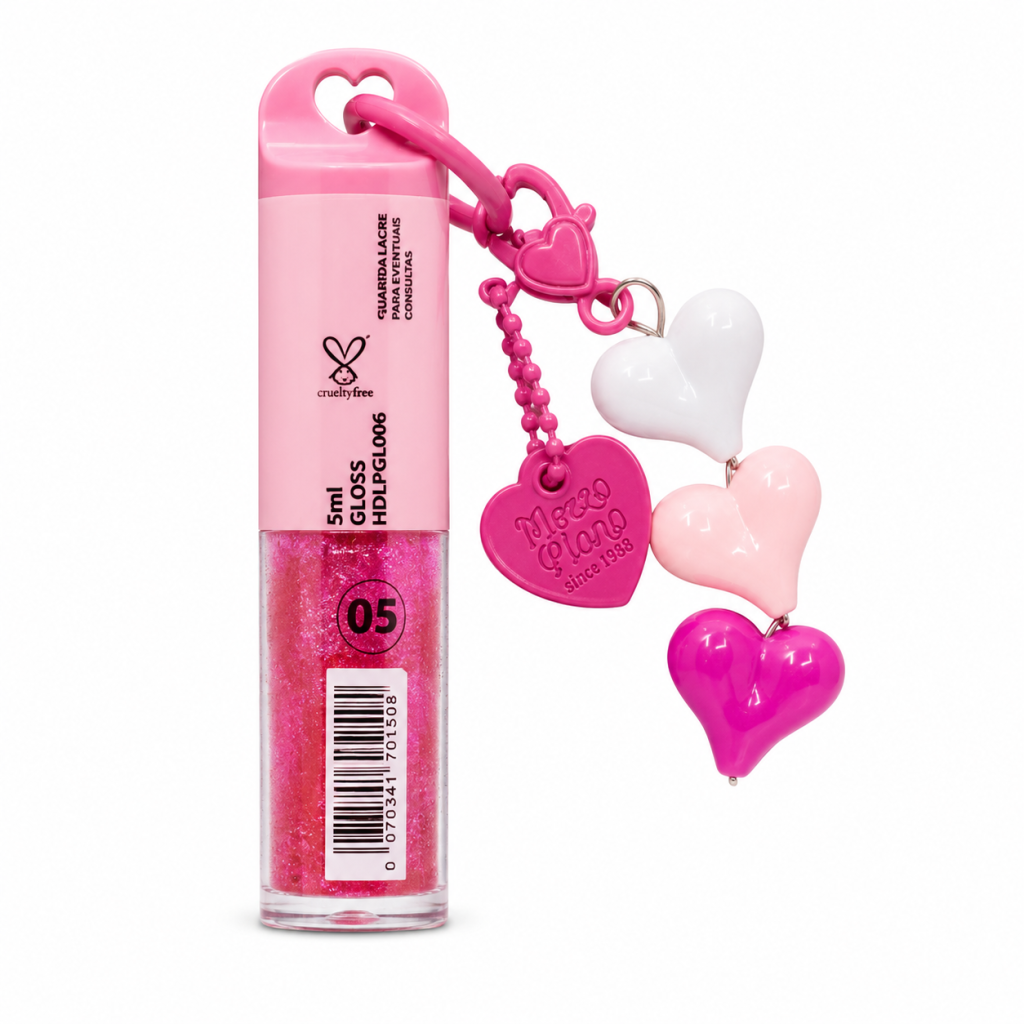 Gloss chaveiro coração 