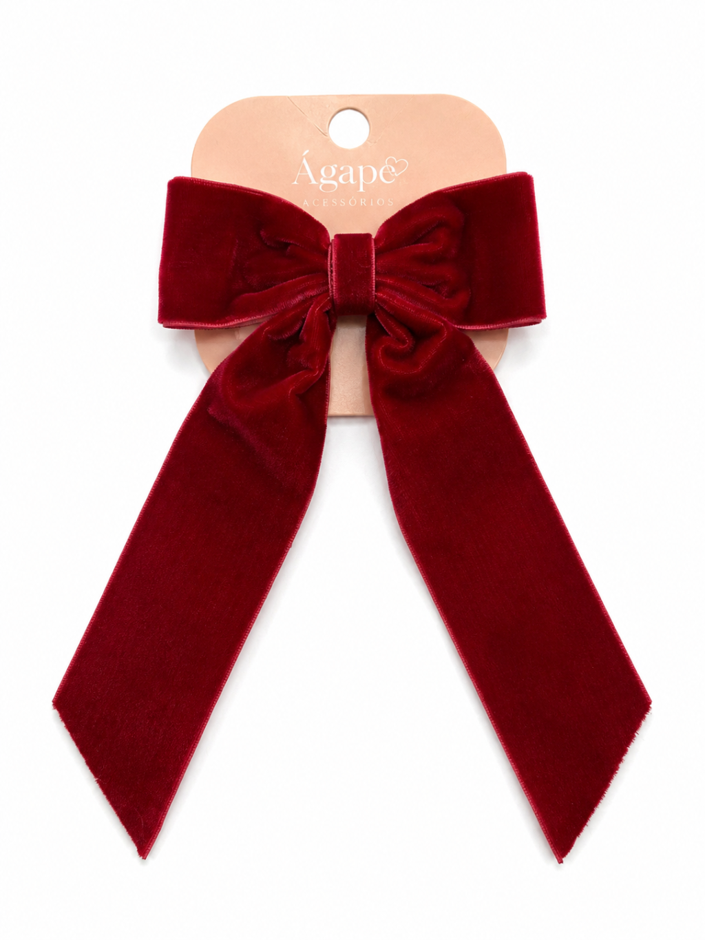 Laço veludo vermelho ágape 