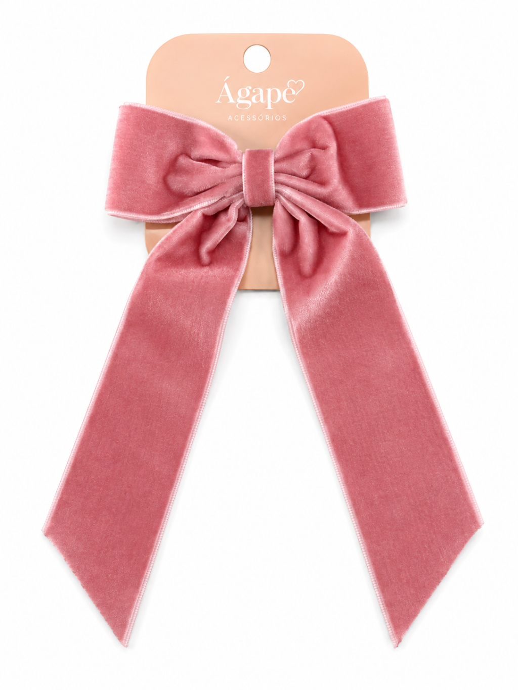 Laço veludo rosa ágape 