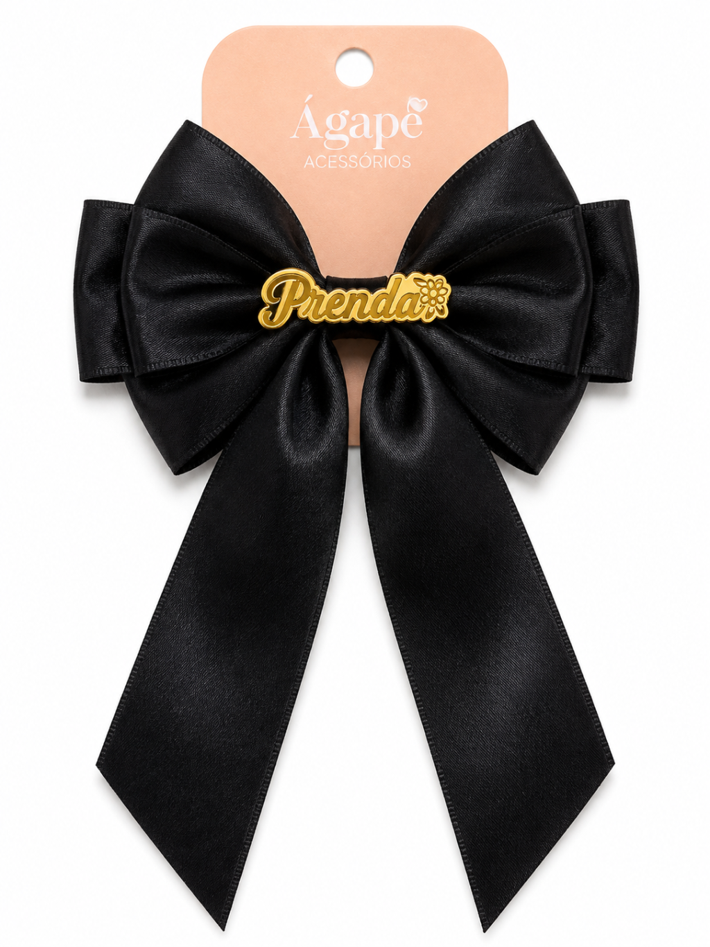 Laço Farroupilha preto com pingente prenda 