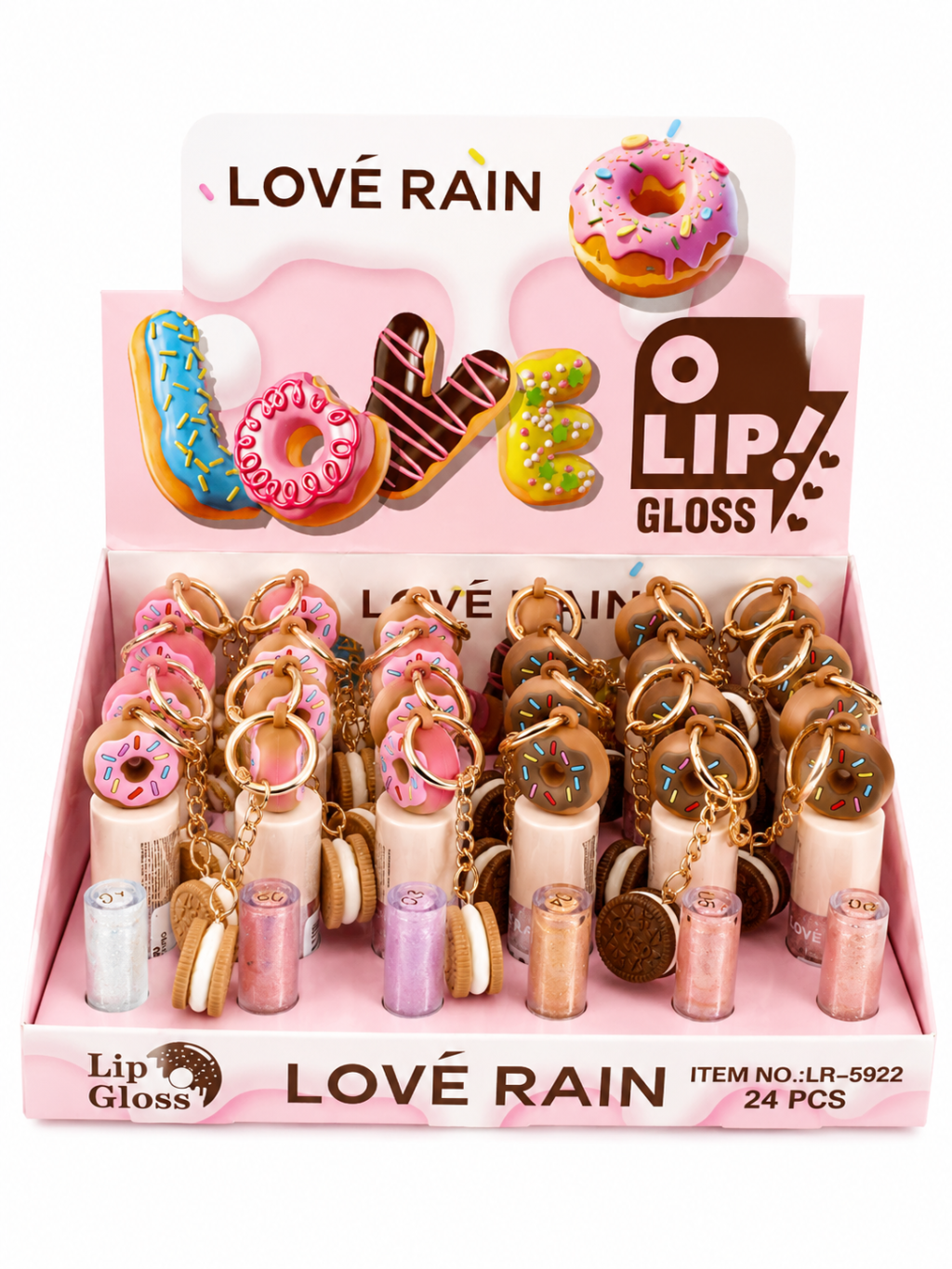 O Lip gloss  chaveiro donuts