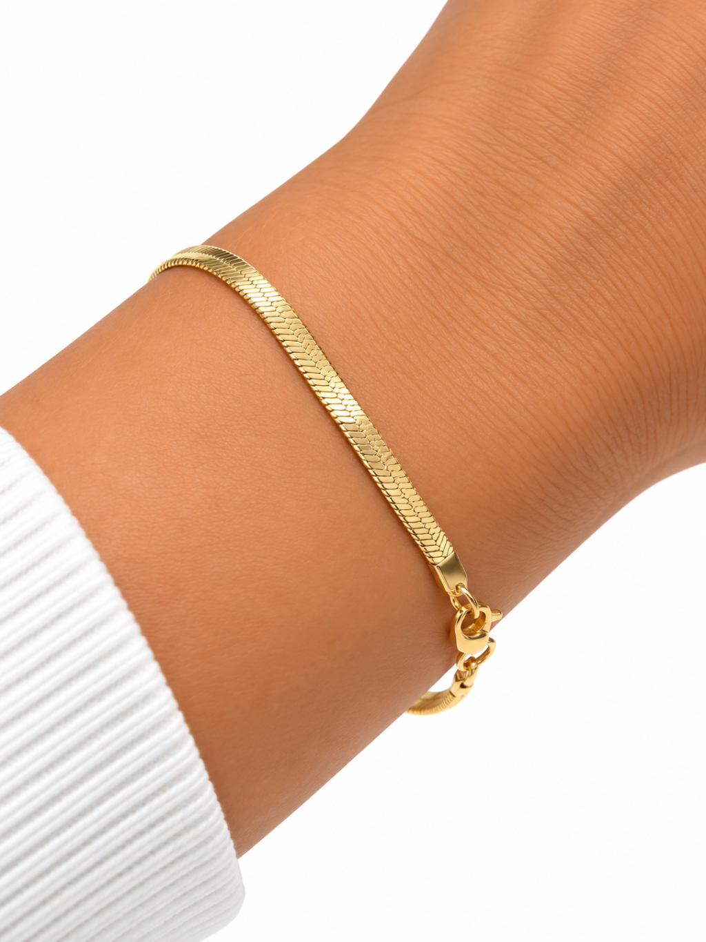Pulseira semi dourada joia cordão liso