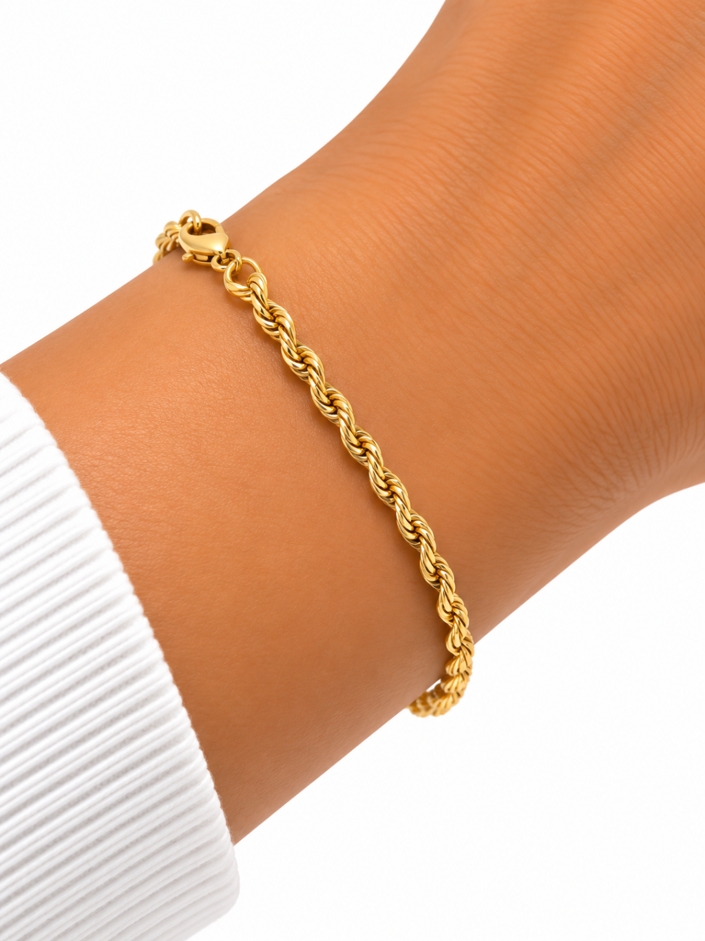 Pulseira folheada dourada cordão baiano 