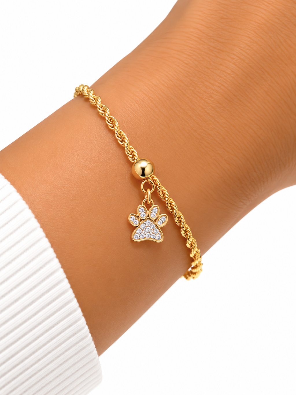 Pulseira folheada dourada patinha 