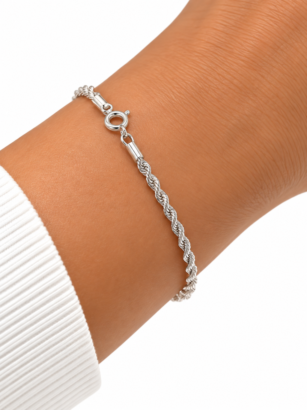 Pulseira semi joia prata corda baiano 