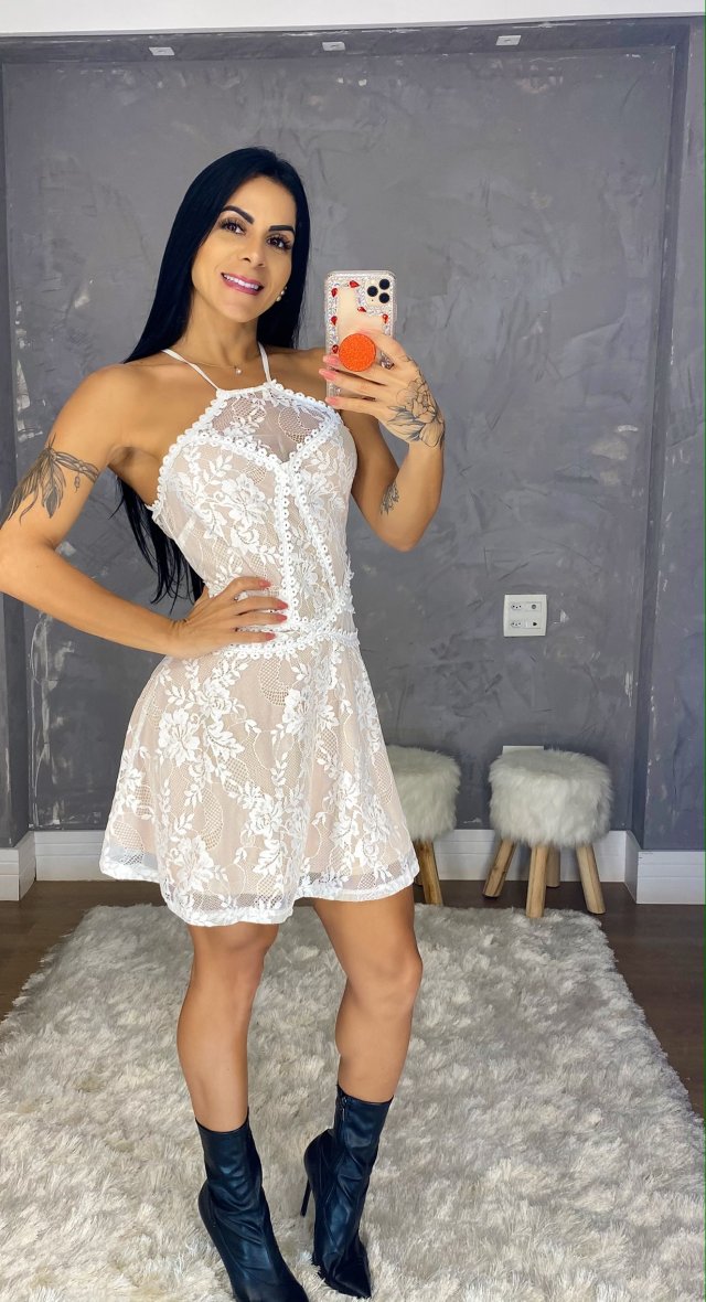 Vestido branco renda 