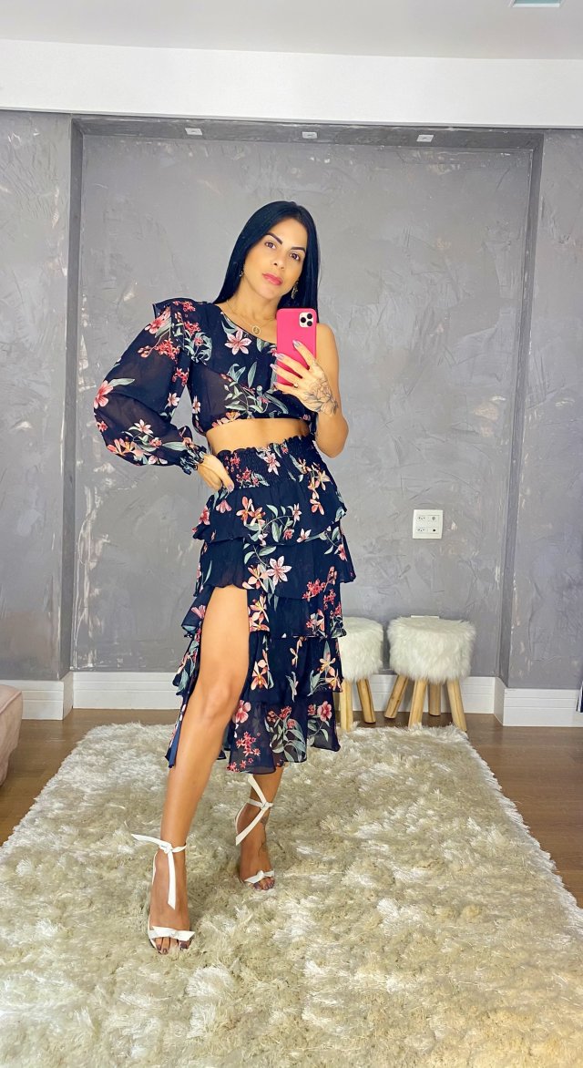 Conjunto Floral Midi 