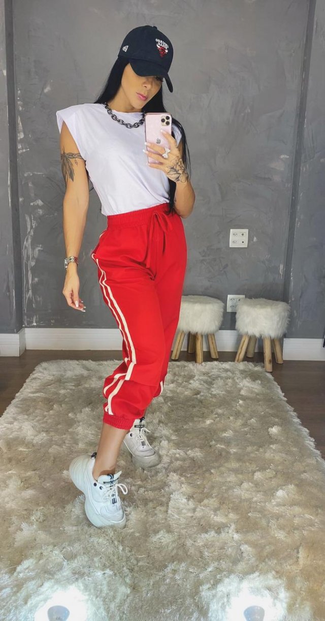 Calça joguer vermelha