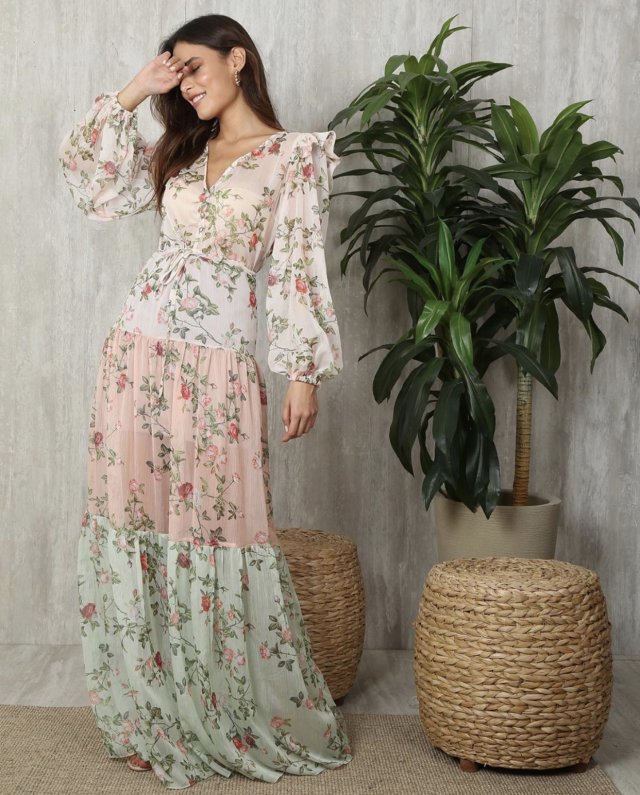 Vestido floral verde 