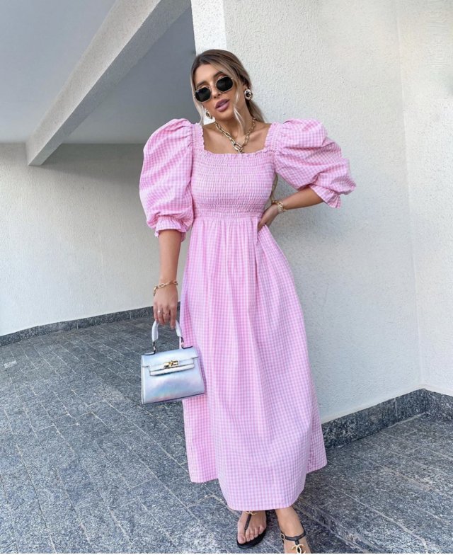 Vestido Vicky Rosa e azul 