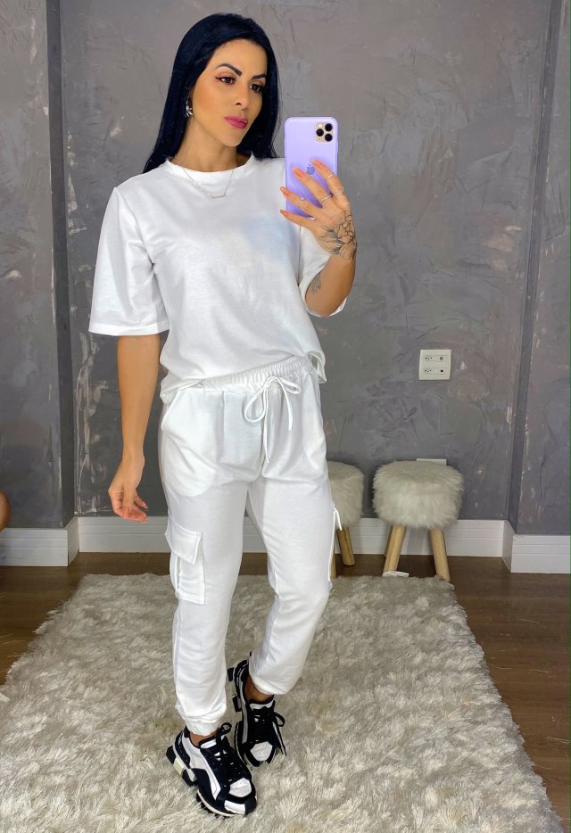 Conjunto moletom branco 