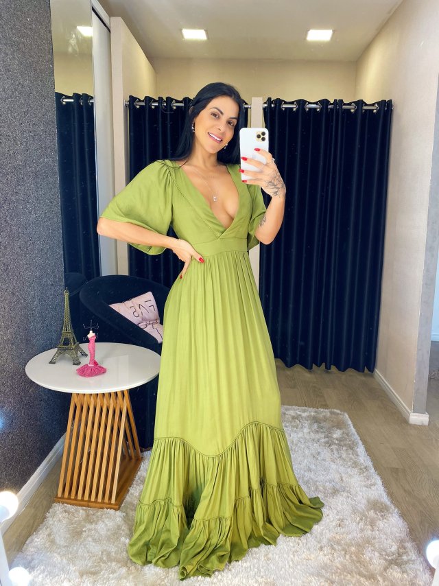 Vestido longo verde 