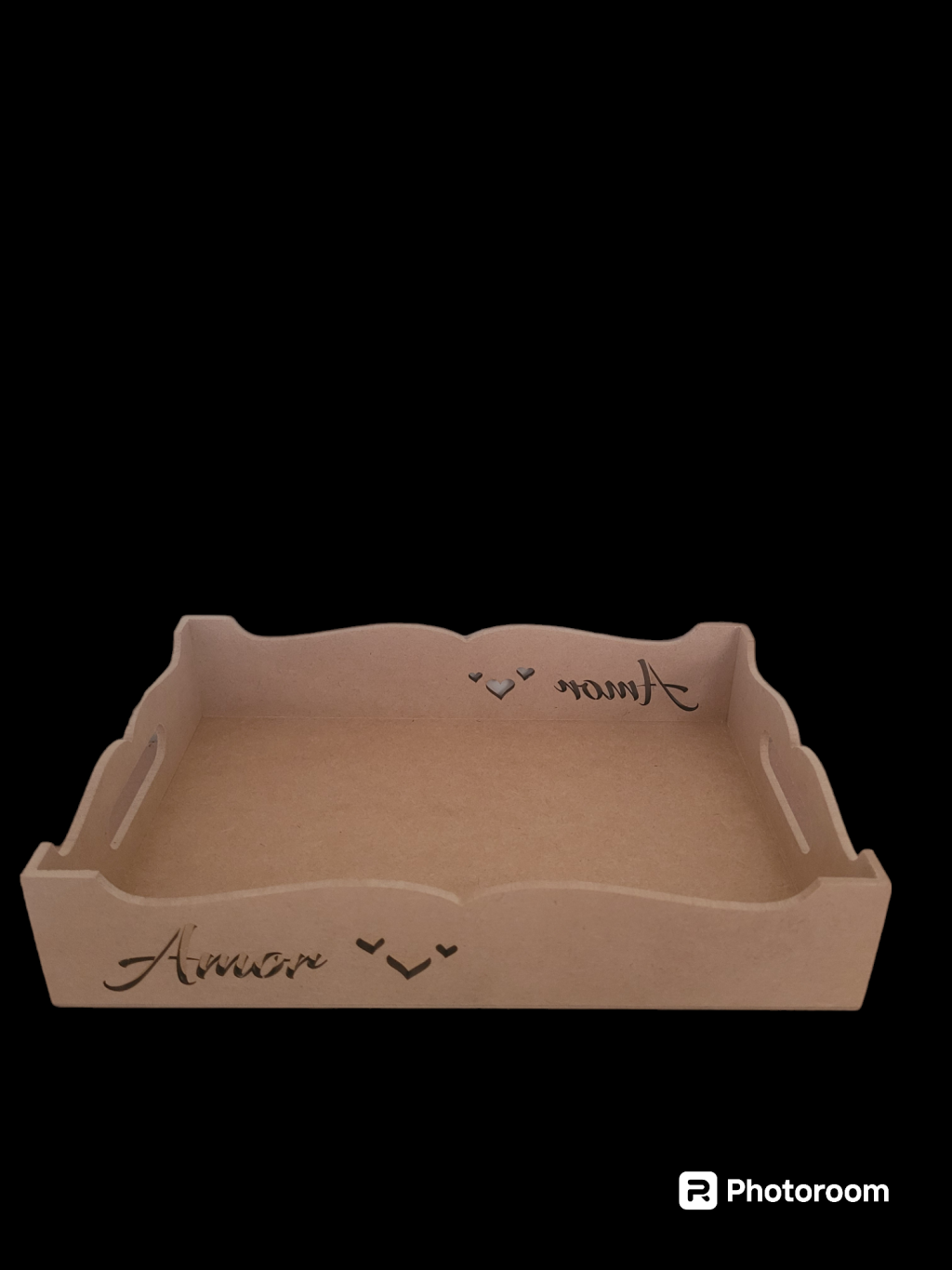 MDF BANDEJA AMOR RECORTADA REF 2119 TAMANHO 30X20