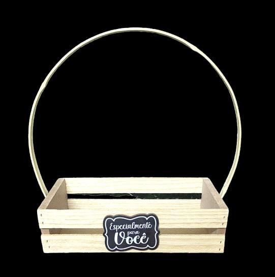 CESTA MADEIRA PLACA REF 1395 TAMANHO 30X13