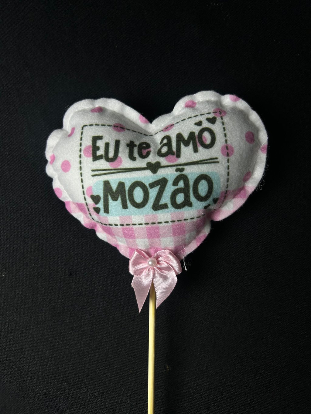 PICK PELUCIA FELTRO EU TE AMO MOZAO REF 2559