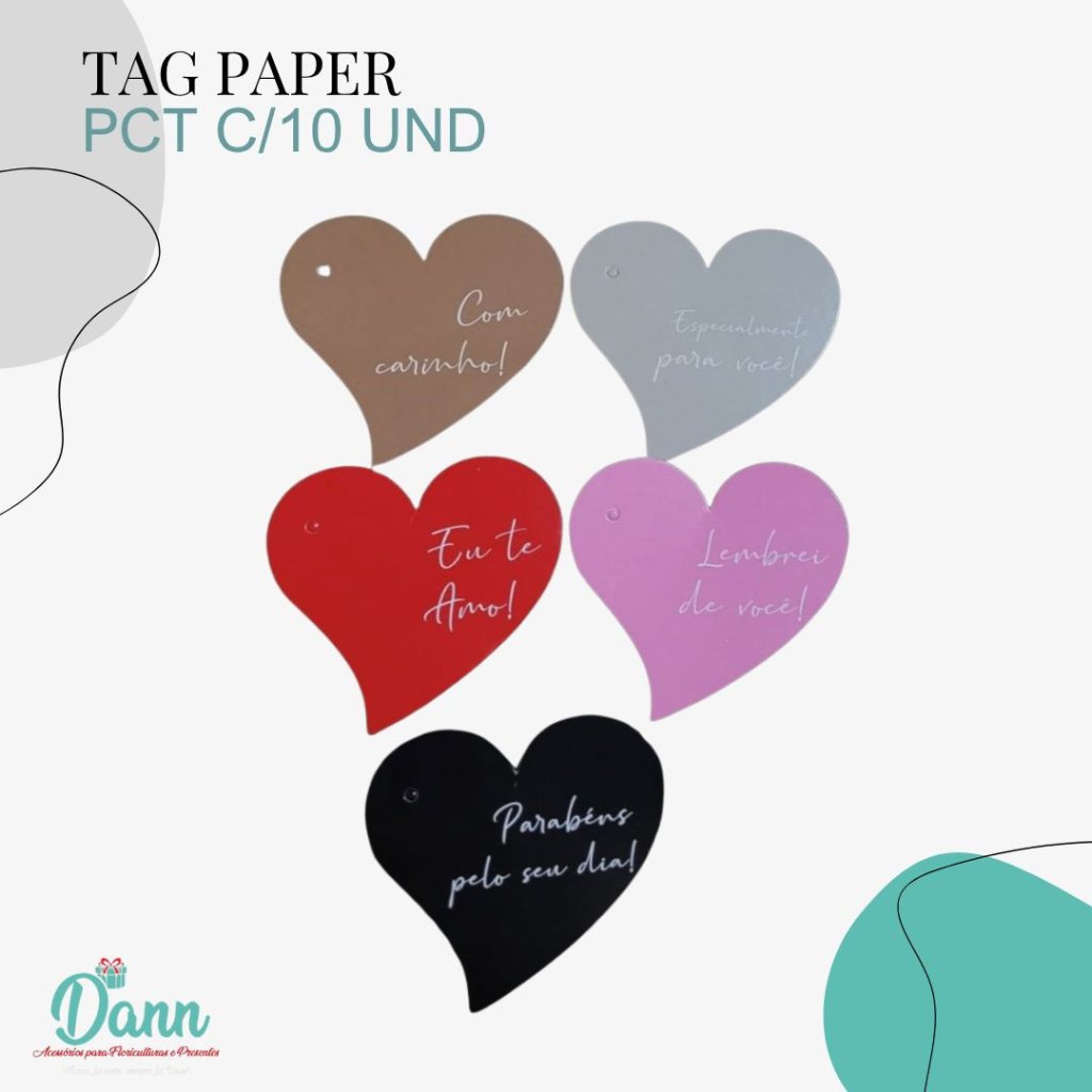 TAG PAPER CORACÃO  PACOTE   C/10   REF 2523