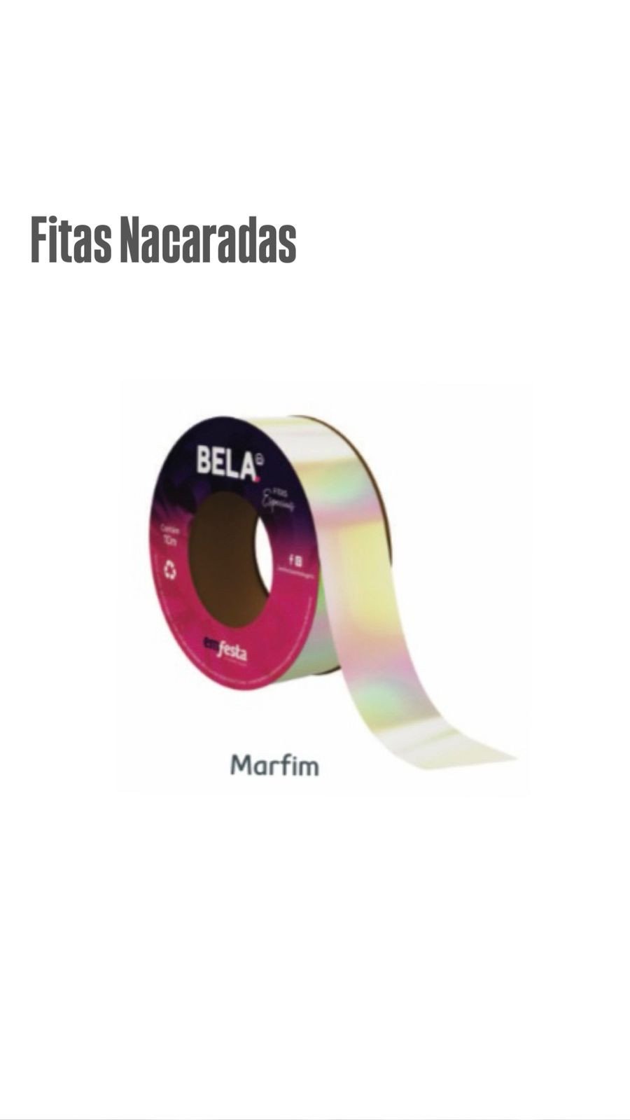 ROLO FITA NACARADA 30MMX10MTS MARFIN REF 3377