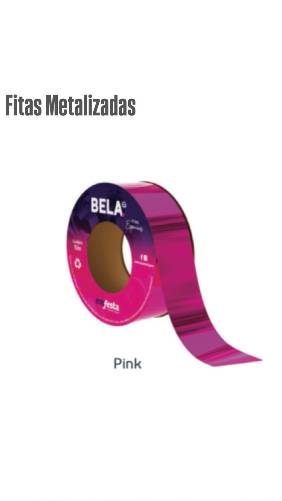 ROLO FITA TEXTURA 30MMX10MTS PINK REF 3379