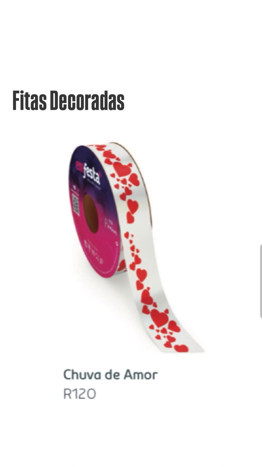 FITA DEC 30MMX100MTS R120 CHUVA DE AMOR REF  3410