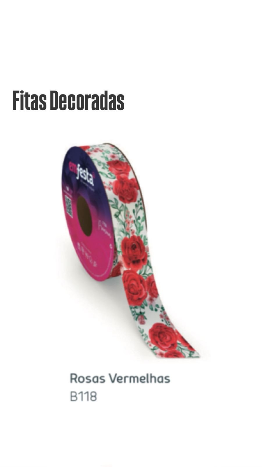 FITA DEC 30MMX100MTS B118 ROSAS VERMELHAS REF 3408