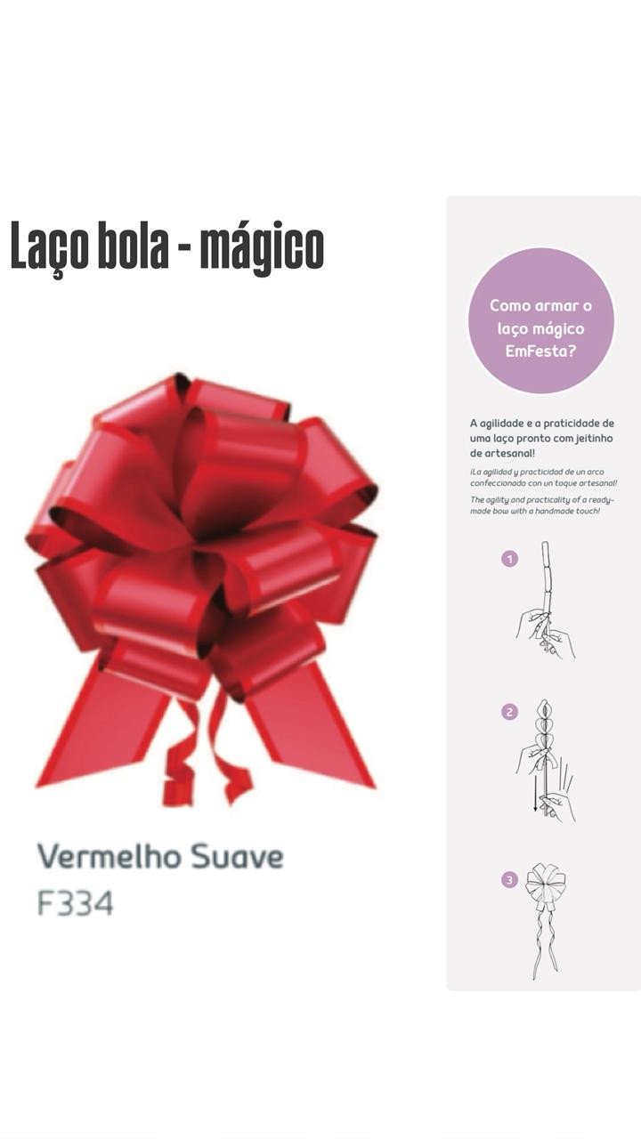LAÇO M BOLA C/10 F334 VERMELHO SUAVE REF 3436